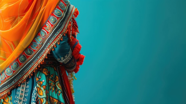 El colorido tejido tradicional del sari drapeado con elegancia