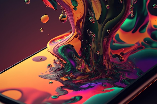 Un colorido telón de fondo líquido abstracto para aplicaciones móviles