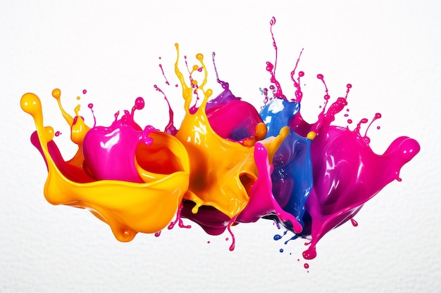 Foto un colorido toque de pintura con diferentes colores