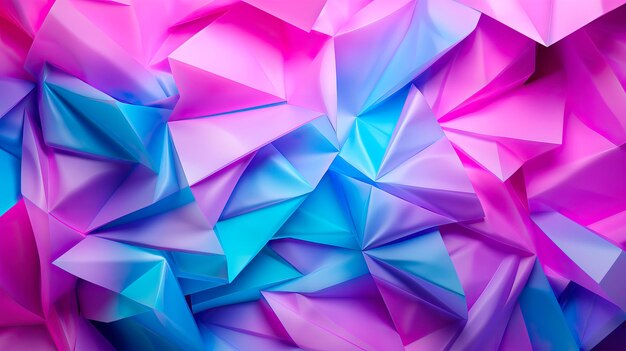 Foto colorido triangular 3d forma textura de fondo perwinkle rosa y cal paleta de colores