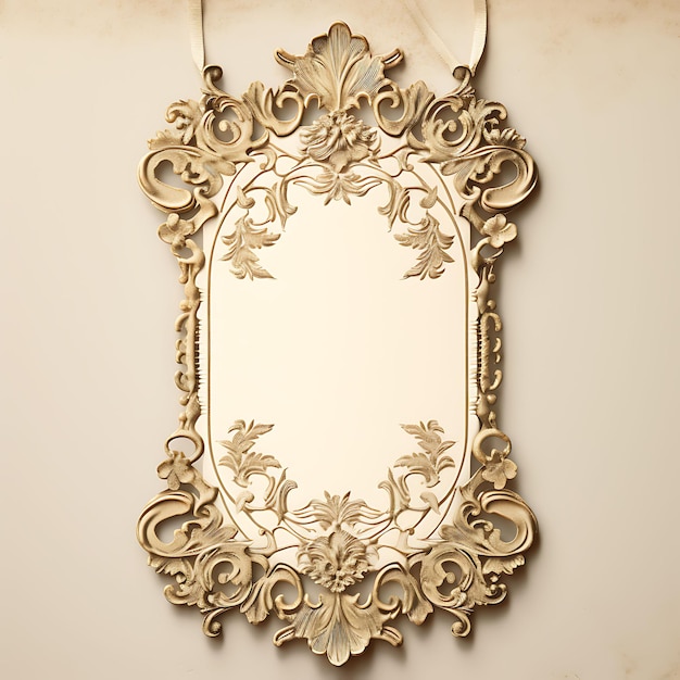 Colorido Vintage Glamour Hang Tag Ornate Frame Shape Coleção de tags Antique Gold e Creative Hang