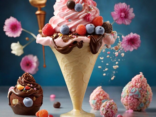 Foto los coloridos delicios del helado