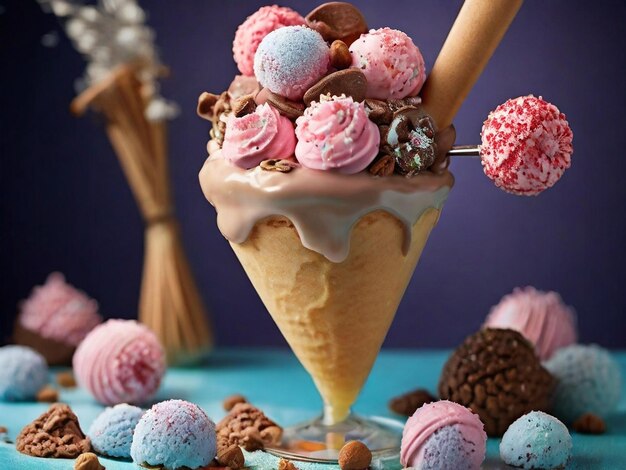 Foto los coloridos delicios del helado