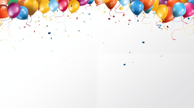 Los coloridos globos y la celebración de la fiesta de confeti