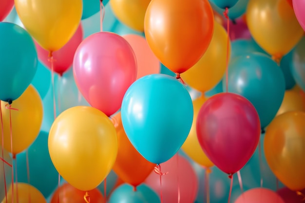 Los coloridos globos crean un telón de fondo animado perfecto para cualquier ocasión especial