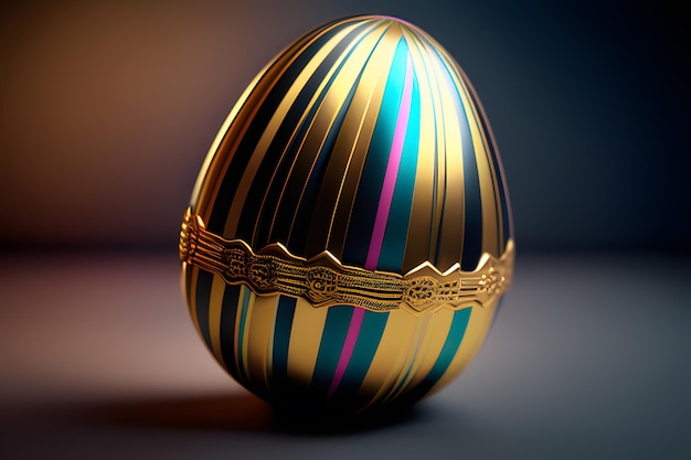 Coloridos huevos de pascua con detalles y colores metalizados