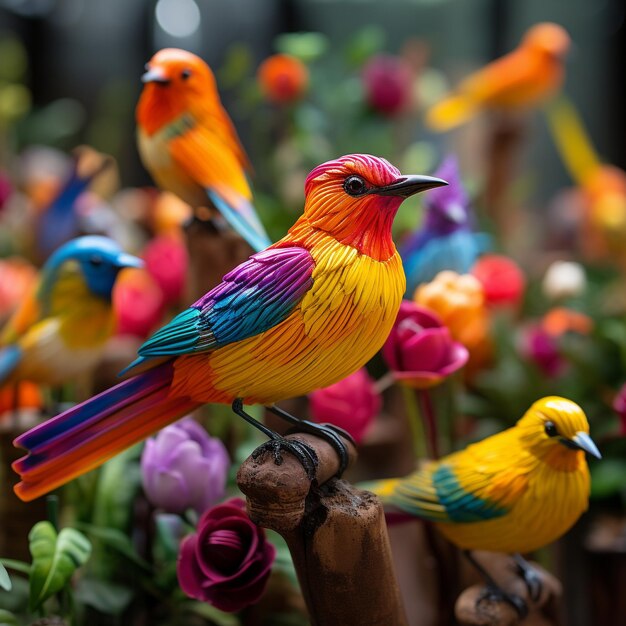 Foto coloridos y pájaros voladores fotografía 8k hd