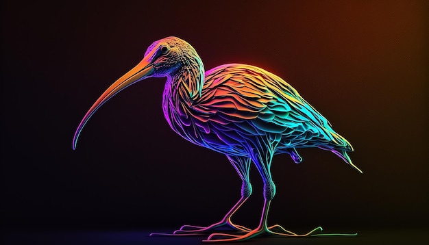 Coloridos retratos de pájaros ibis escarlata brillante Generado por IA