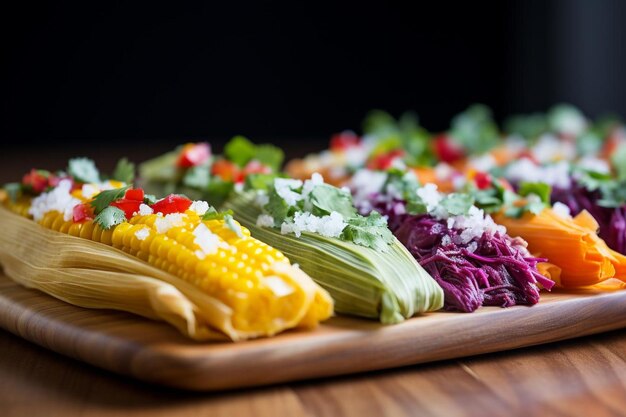 Los coloridos tamales vegetarianos