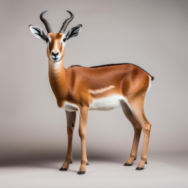 Foto colorismo ousado retrato hiperrealista de vida selvagem de gazela com chifres