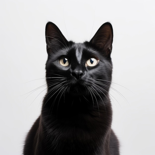 Colorismo ousado Um gato preto em beleza atemporal