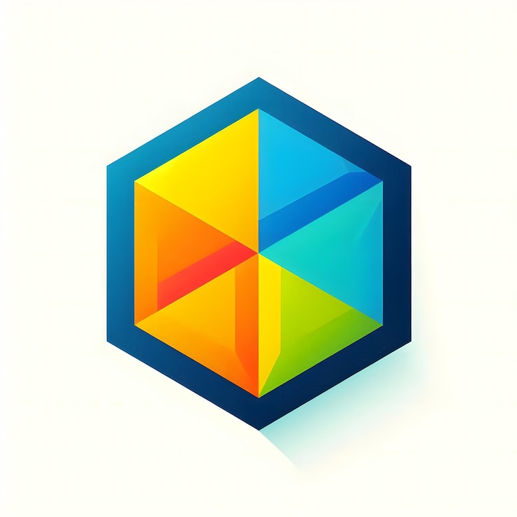 Foto coloroso diseño heptágono geométrico formas abstractas vibrantes para arte moderno y proyectos gráficos
