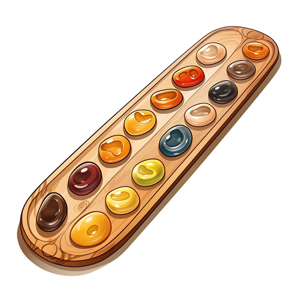 Foto coloroso juego de estrategia de mancala de zambia tono de madera natural madera tallada ideas de diseño de concepto creativo