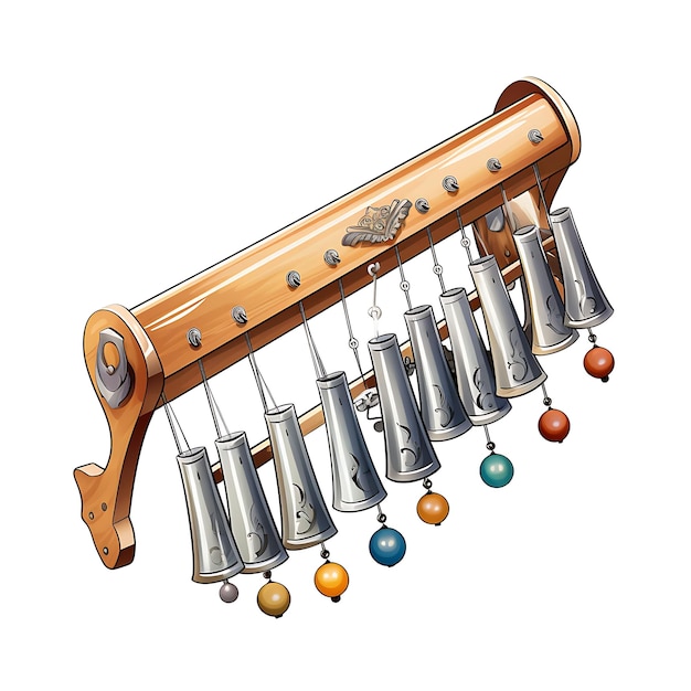 Coloroso juguete musical austriaco Glockenspiel Tonos de plata y madera Meta Objetos tradicionales creativos