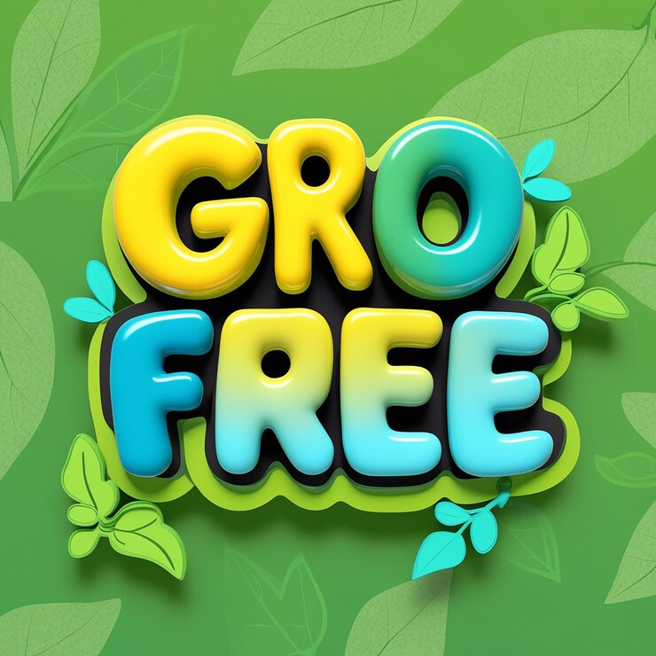 Foto coloroso texto 3d gro gratis con un diseño lúdico y amigable perfecto para promociones publicitarias de venta