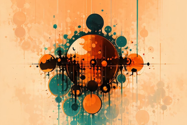 Colourful round shape stack abstract splash ink effect wallpaper ilustração de fundo