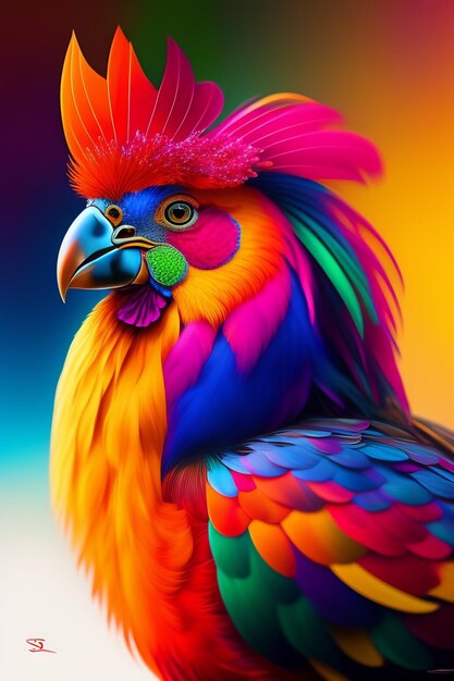 Colourfull bird flying ai gerar