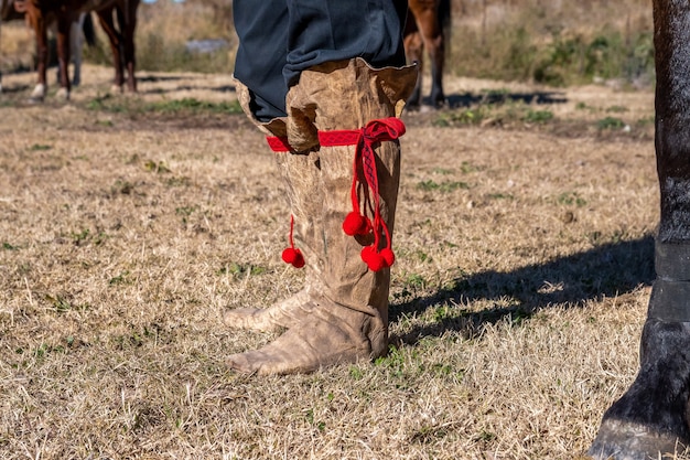 Foto colt stiefel aus argentinischem gaucho