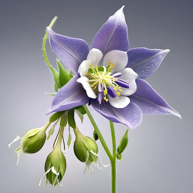 Columbine Aquilegia spp hiper realista hiper detalhado 1