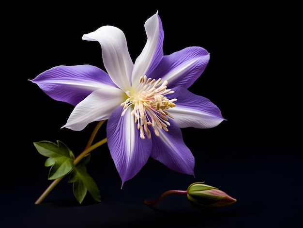 Columbine-Blumen im Studio-Hintergrund einzelne Columbine-Blume Schöne Blume ai generiertes Bild