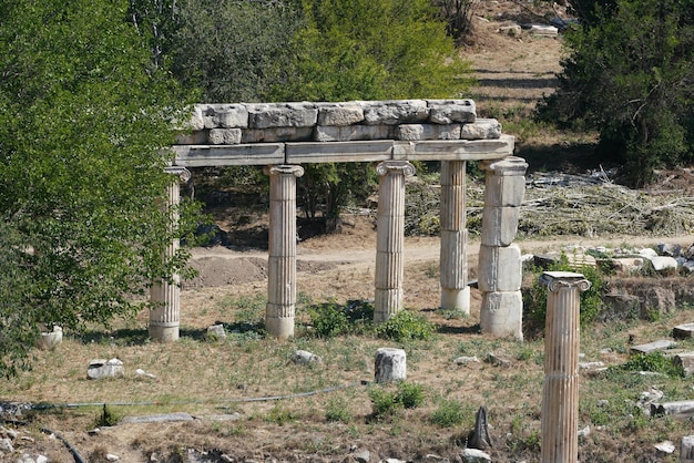 Columnas antiguas en la ciudad antigua de Afrodisias en Aydin Turkiye