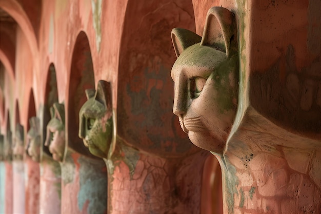 Foto columnas arqueadas en forma de gato