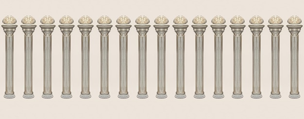Columnas griegas de mármol Classik sobre un fondo blanco.
