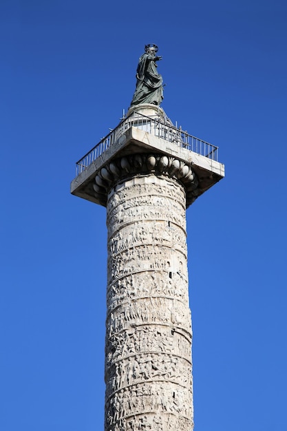 Coluna de Marcus Aurelius em Roma Itália