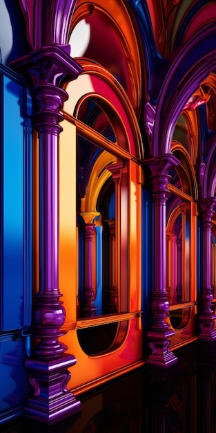 Colunas coloridas uma fusão de eterismo metálico e arte românica