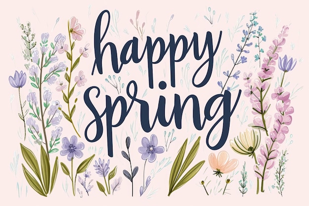 com fundo de texto olá Primavera e flores