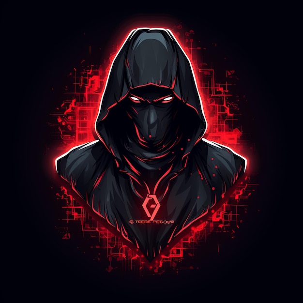 com um logotipo de hacker encapuzado