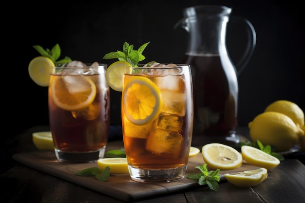 Combinação refrescante de chá gelado e limonada criada com IA generativa