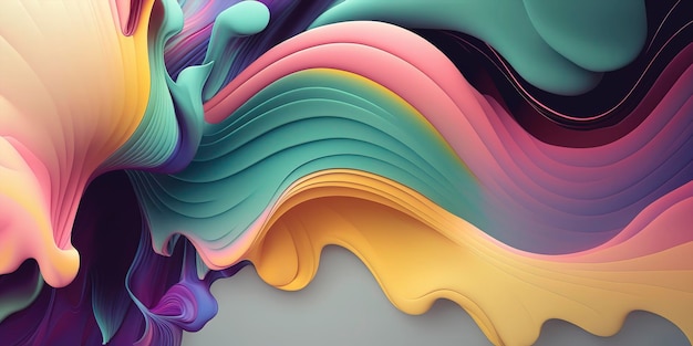 Combinación de colores pastel suaves en arte abstracto panorámico Paisaje abstracto panorámico con tonos pastel apagados