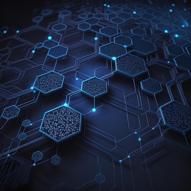 combinación de patrones hexagonales que se desvanece fondo de alta tecnología IA generativa