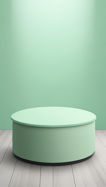 Combinado con un refrescante fondo de menta verde, un podio redondo de menta verde crea una presentación de maqueta de estilo minimalista que se convierte en una opción ideal para presentaciones de productos