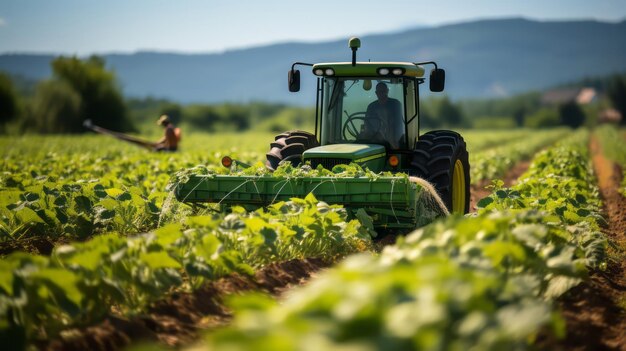 Combinadora trabajando en un campo