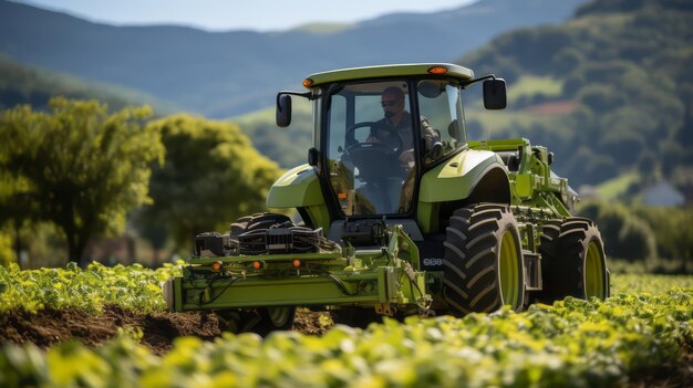 Combinadora trabajando en un campo