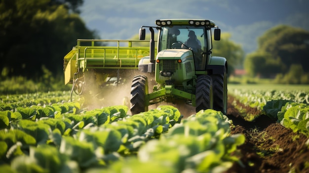 Combinadora trabajando en un campo