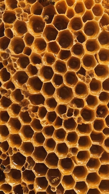 Comboio de cera de textura hexagonal de fundo de uma colmeia de abelhas