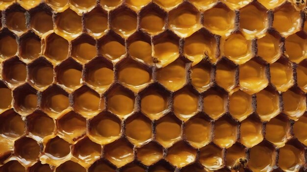 Foto comboio de cera de textura hexagonal de fundo de uma colmeia de abelhas