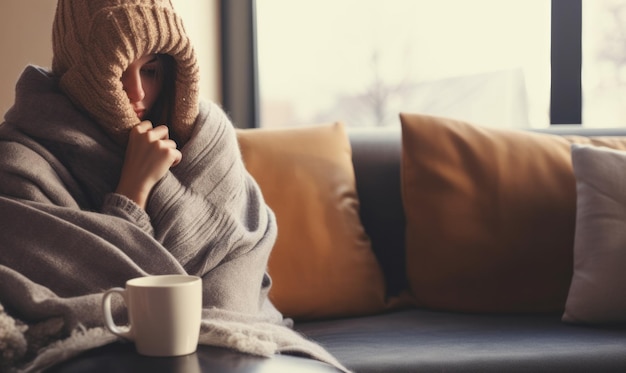 El combustible y la energía del invierno cuestan a las personas que usan mantas y gorros en el interior para mantenerse calientes.