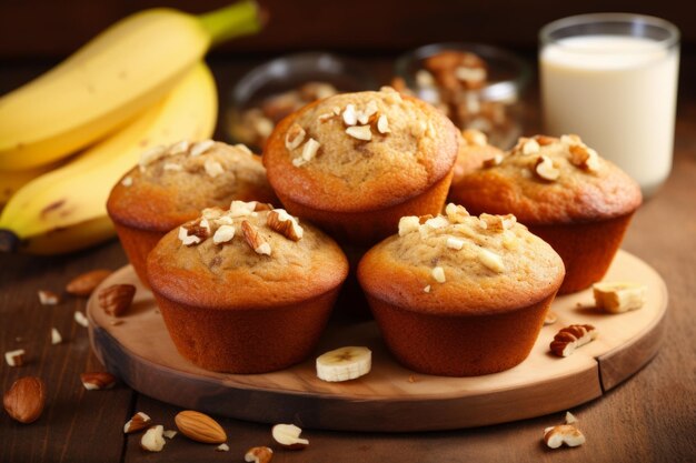 Comece o dia com muffins de banana úmidos e saborosos, um pequeno-almoço doce e nutritivo.