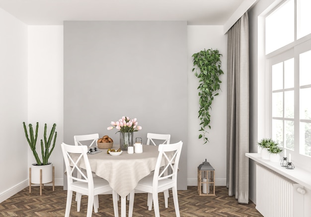 Comedor bruja pared en blanco