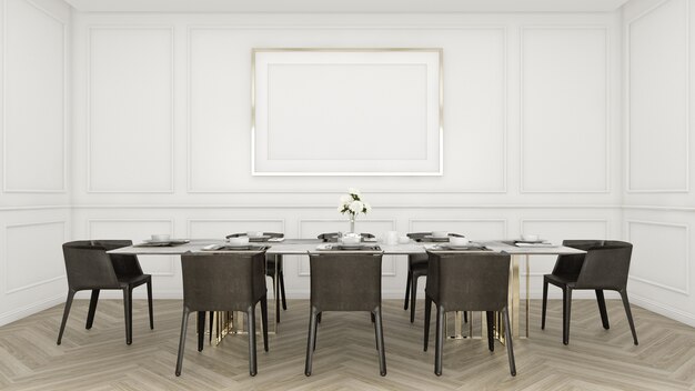 Comedor de lujo moderno con mesa y silla