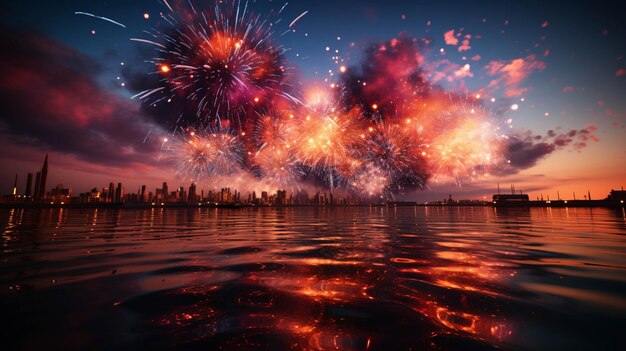 Comemorações do ano novo Fogos de artifício