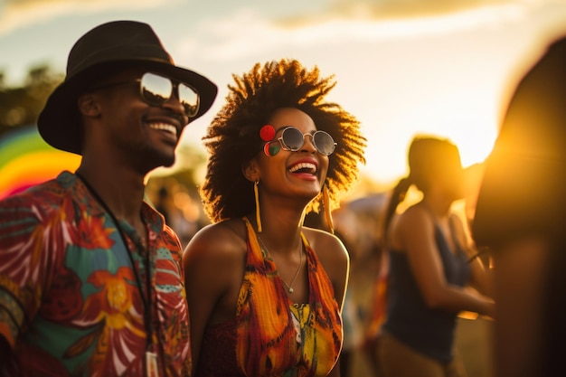 Comemorando momentos alegres da vida no Festival do Caribe