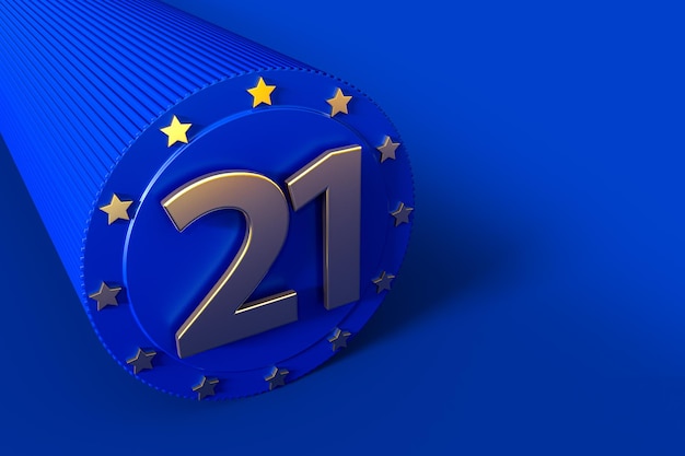Comemorando o 21º Aniversário da União Europeia Renderização em 3D