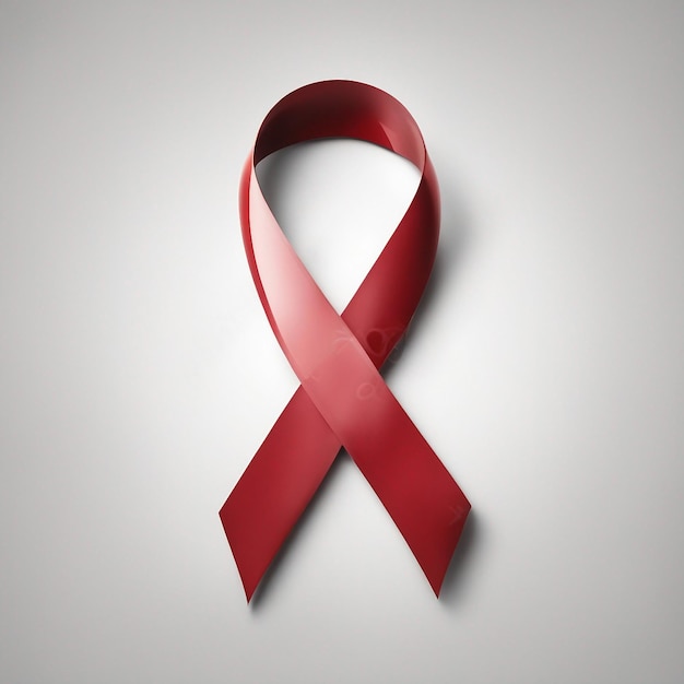 comemorar o Dia Mundial da SIDA e fita vermelha isolada em fundo branco