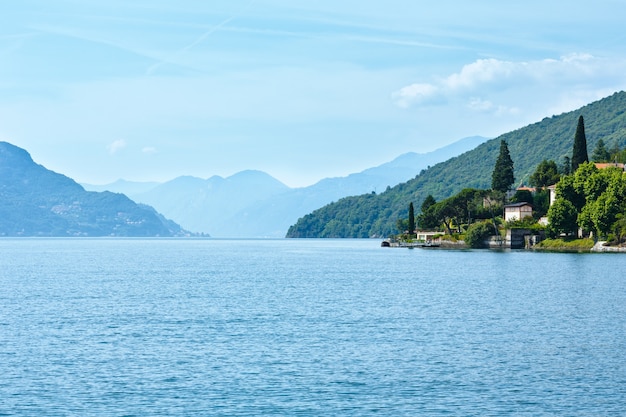 Foto comer see (italien) sommeransicht vom schiffsbrett