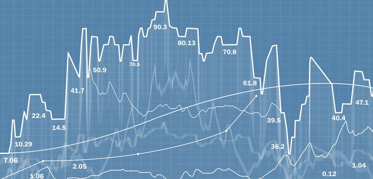 Foto el comercio de acciones. gráficos y tablas. mercado de valores financiero